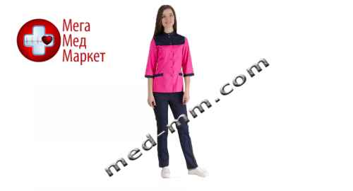 Купить Медицинский костюм Амстердам розовый/синий №1025 цена, характеристики, отзывы